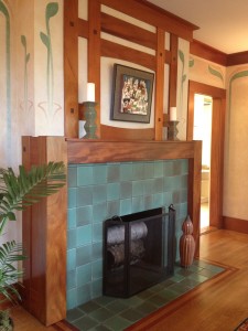 Fireplace in tribute to the Greene brothers